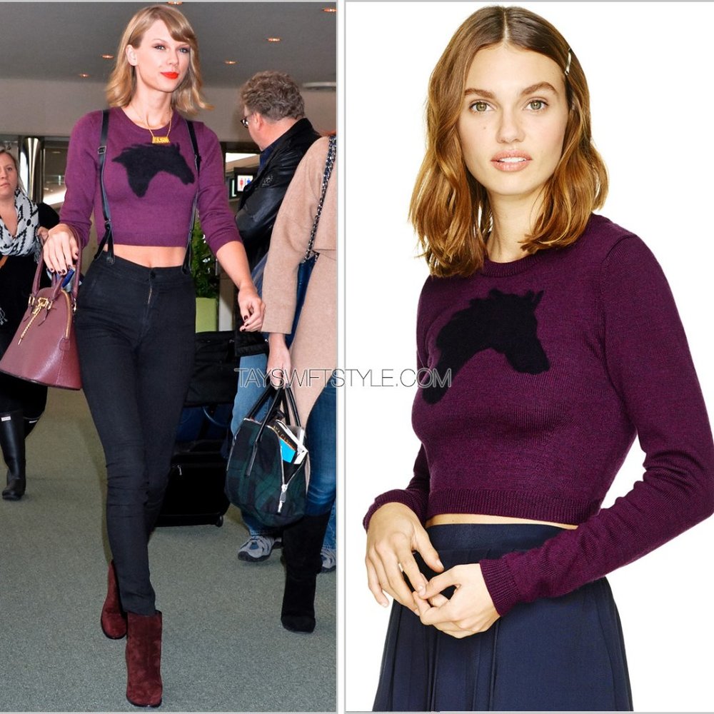 Aritzia Sunday Best STEEL SWEATER Taylor Swift Aritzia Horse Head Sweater